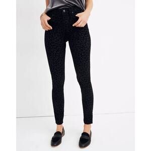 Madewell 9" Mid Rise Skinny Jeans Flocked Leopard Edition Size 24